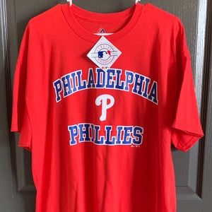 NWT- Majestic Phillies T Shirt - XL - Red